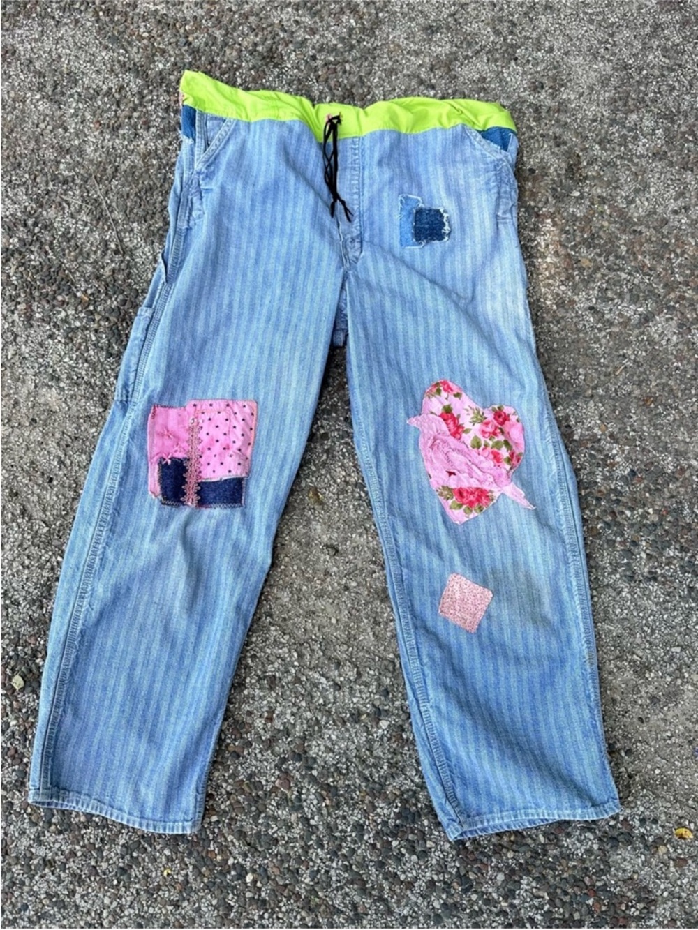 Vintage jeans Big Mac engineer stripe carpenter patched workwear